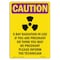 Signmission OSHA CAUTION RADIATION Sign, X-Ray Radiation In W/ Symbol, 24in X 18in Decal, 24" H, 18" W, Portrait OS-CR-D-1824-V-10284 - alternate 1